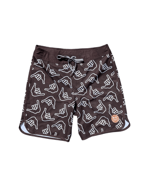 Men's Retro Boardshorts in Chocolate Shaka