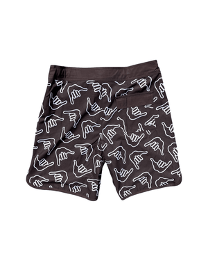 Men's Retro Boardshorts in Chocolate Shaka
