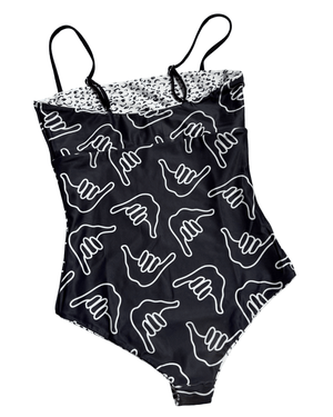Women's Strappy in Black Shaka (Reversible Animal Print)