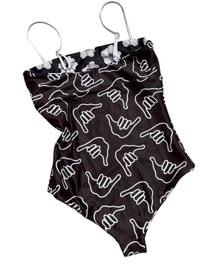 Women's Strappy in Chocolate Shaka (Reversible Ilima Flower)