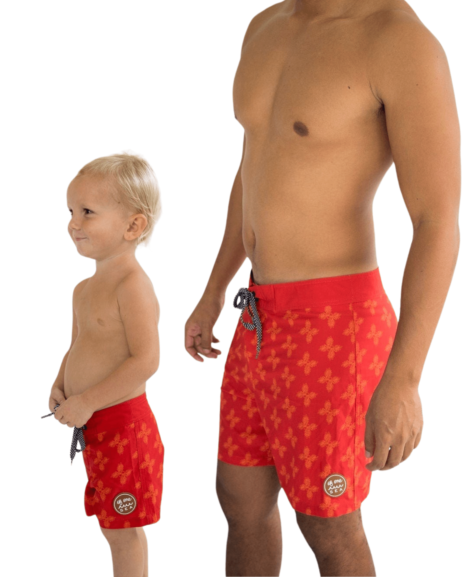 Daddy and Me Red Breadfruit Boardshort Bundle 50% Off