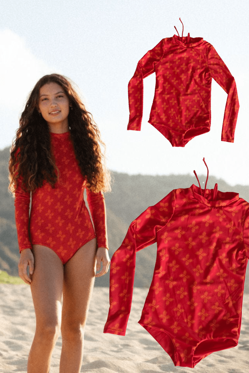 Mommy and Me Red Breadfruit Long Sleeve Zip Up Bundle 50% Off
