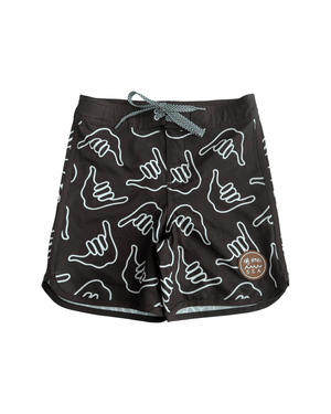 Kid’s Retro Boardshorts in Chocolate Shaka