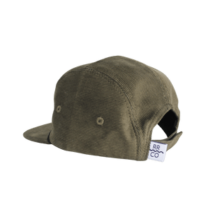 Corduroy Five-Panel Hat in Olive