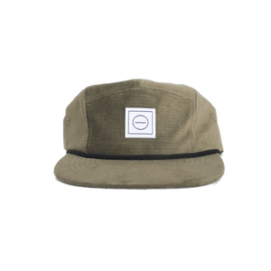 Corduroy Five-Panel Hat in Olive