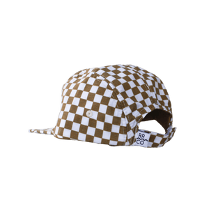 Cotton Five-Panel Hat in Copper Check