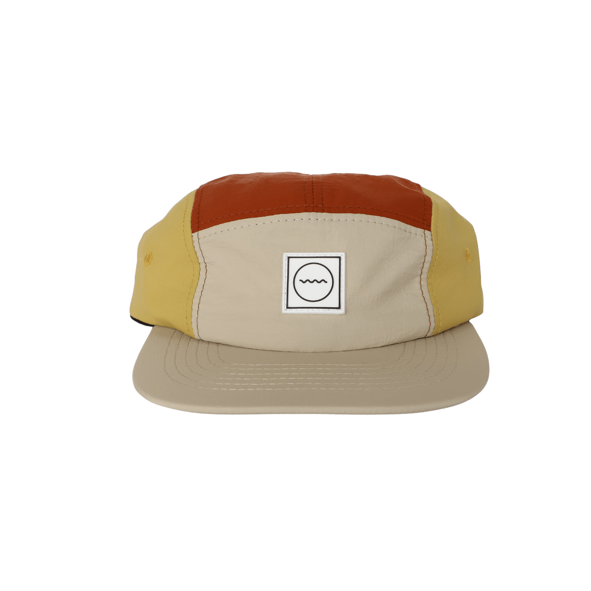 Nylon Color Block Five-Panel Hat in Sunrise