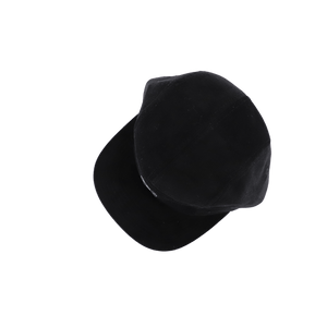 Skull Five-Panel Hat in Black Corduroy