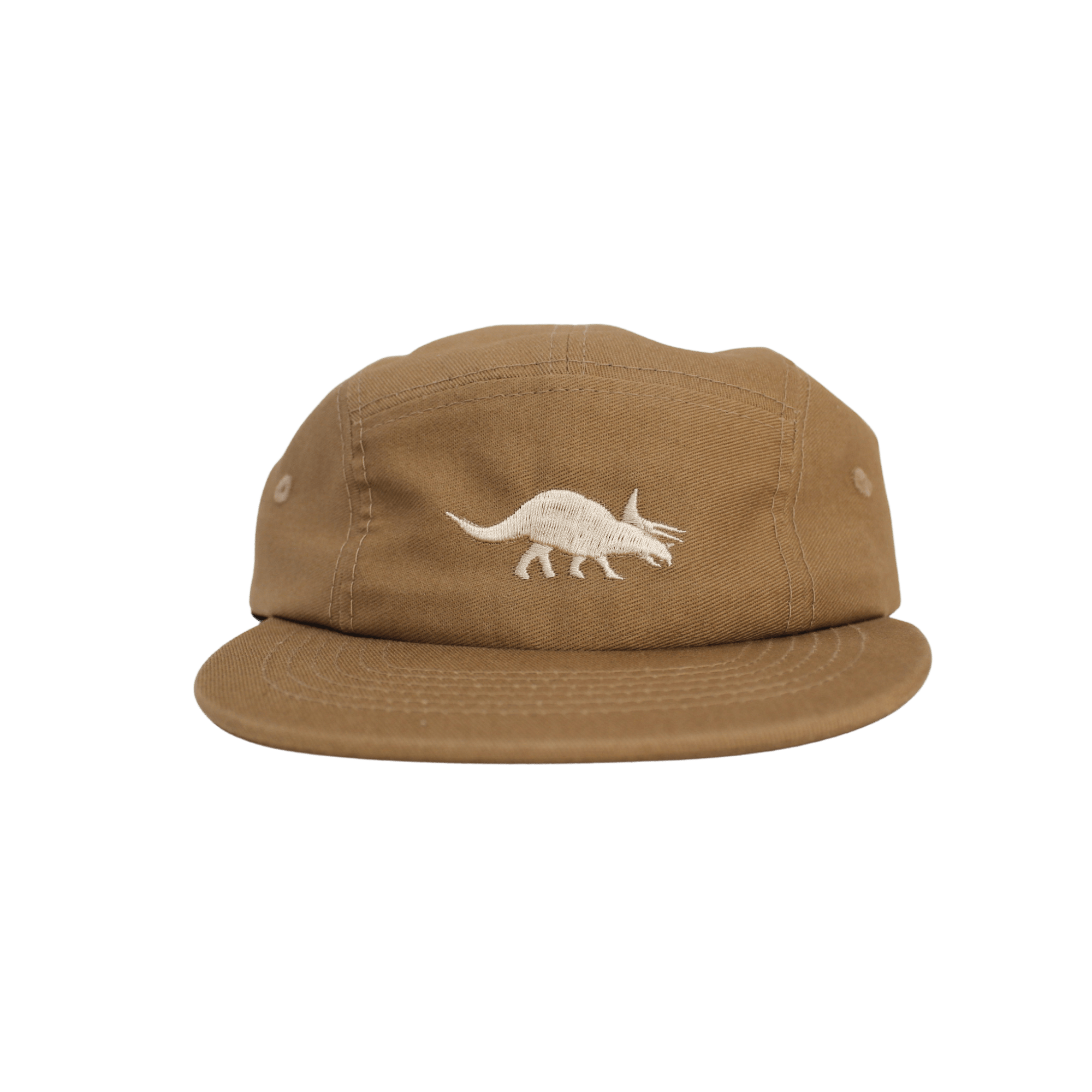 Triceratops Cotton Five-Panel Hat in Khaki