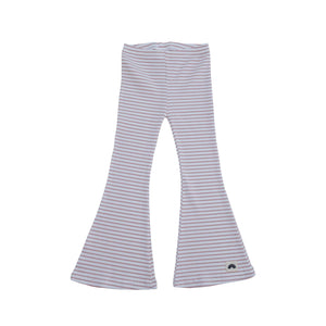Flared Leggings in Pink Stripes