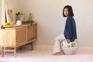 Flared Leggings in Pink Stripes