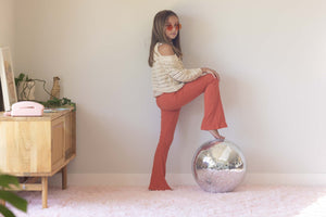 Flared Leggings in Rust