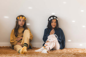 Flared Leggings in Yellow Stripes