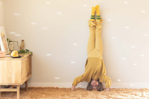 Flared Leggings in Yellow Stripes