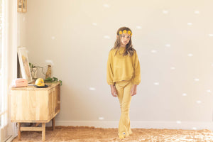 Flared Leggings in Yellow Stripes