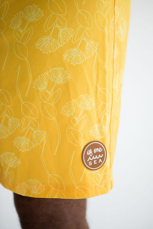 Men's Townshort in Yellow Ohia Print