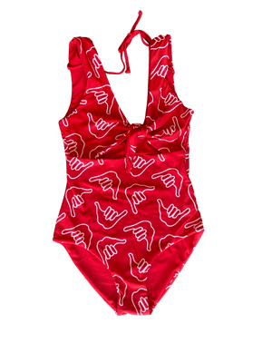 Women's Cutout One Piece in Red Shaka