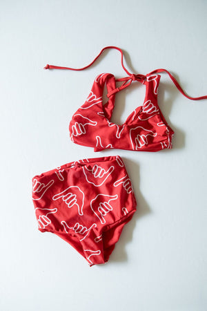 Girl's Bikini Separates in Red Shaka