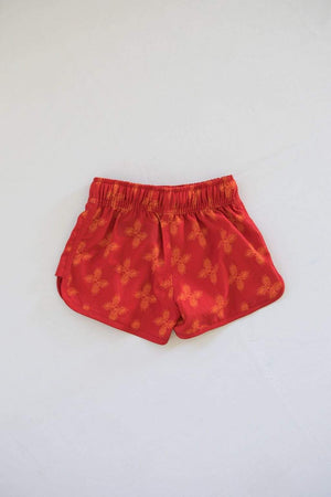 Kid’s Boardie Watershorts in Red Breadfruit Bandana