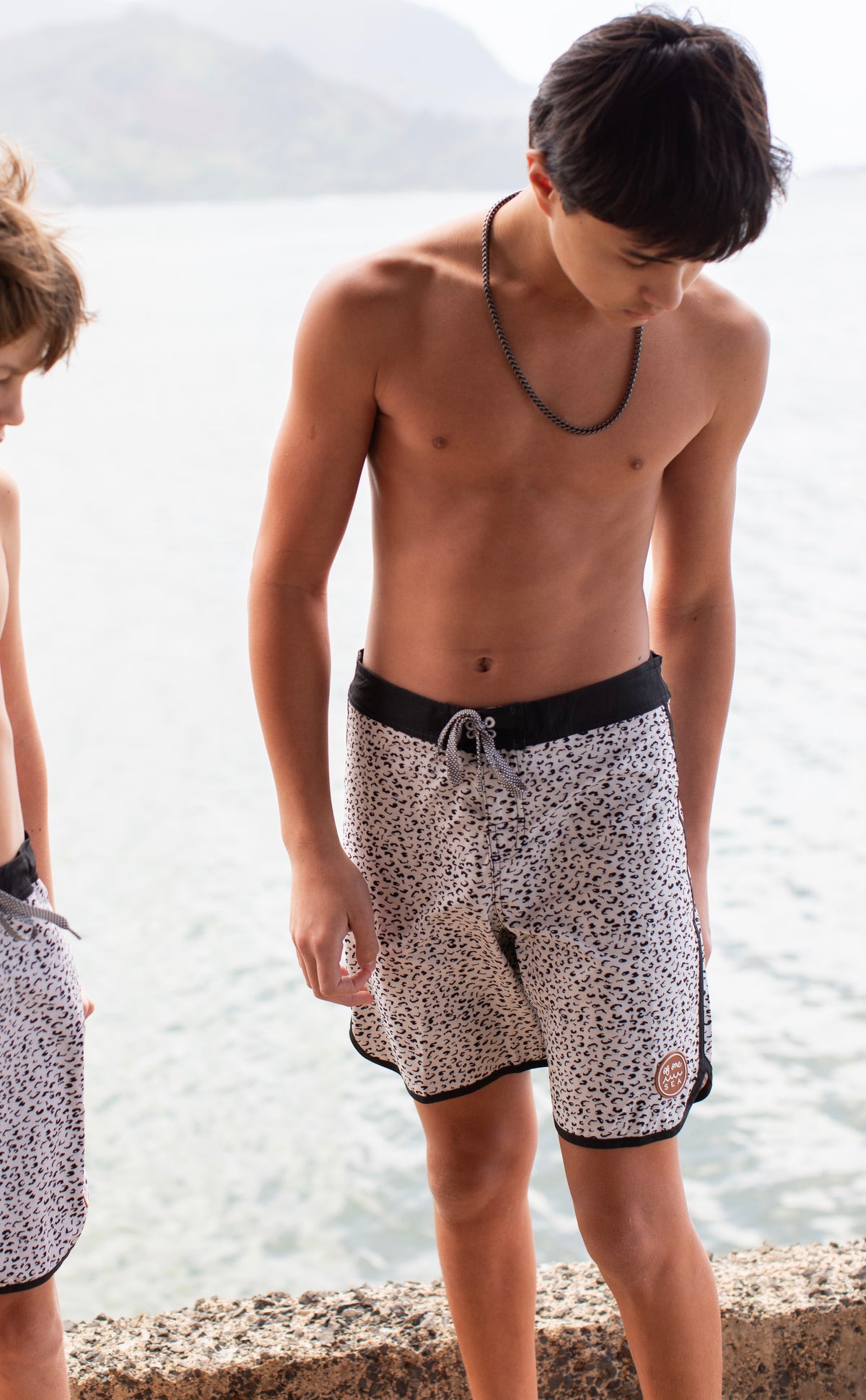 Kid’s Retro Boardshorts in Animal Print
