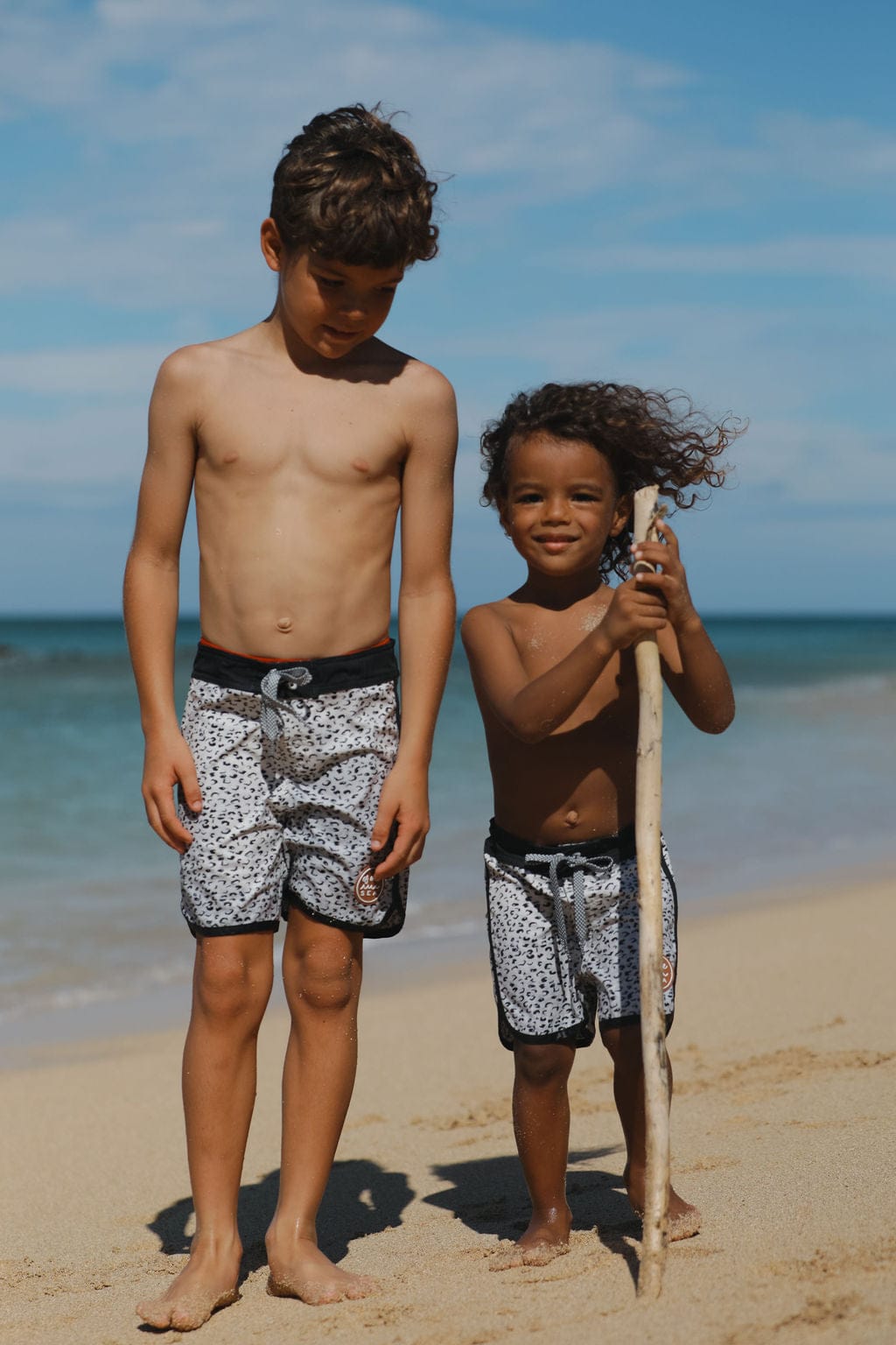 Kid’s Retro Boardshorts in Animal Print