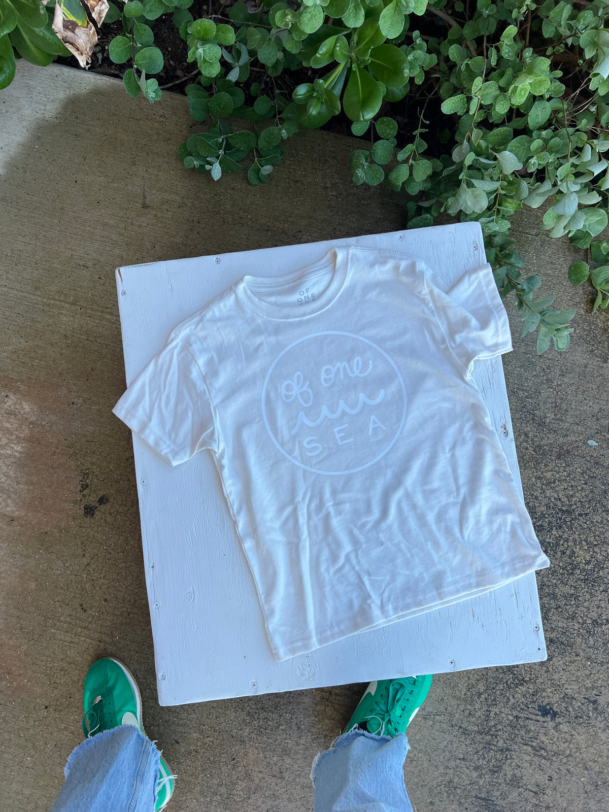 Kid’s Logo Tee in Vintage White Tonal