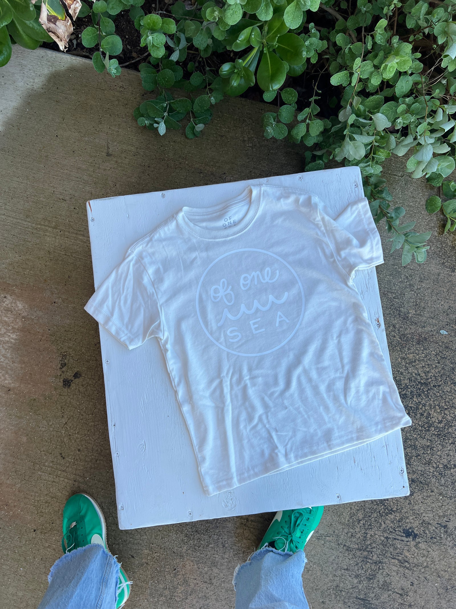 Kid’s Logo Tee in Vintage White Tonal
