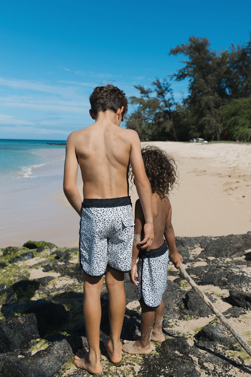 Kid’s Retro Boardshorts in Animal Print