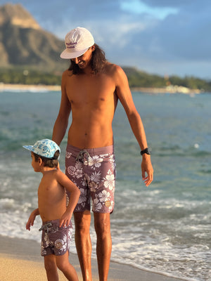 Men's Retro Boardshorts in Las Olitas Dusty Mauve Floral