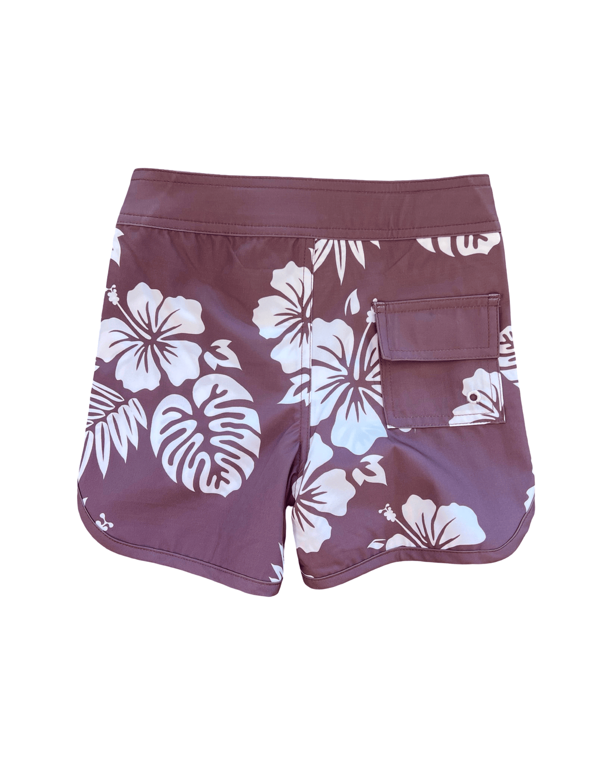 Kid’s Retro Boardshorts in Las Olitas Dusty Mauve Floral