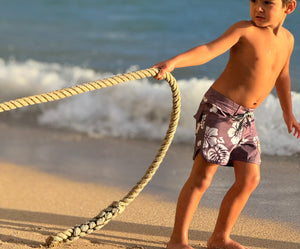 Kid’s Retro Boardshorts in Las Olitas Dusty Mauve Floral