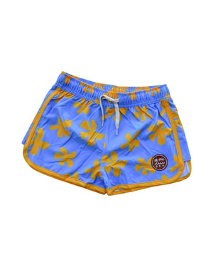 Women's Boardie Watershorts in Light Blue Plumeria