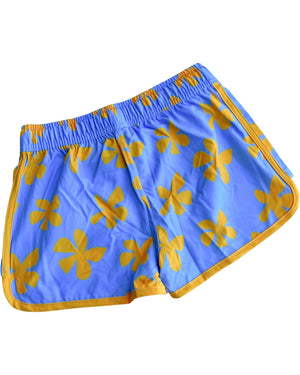 Women's Boardie Watershorts in Light Blue Plumeria