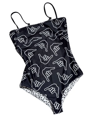Women's Strappy in Black Shaka (Reversible Animal Print)