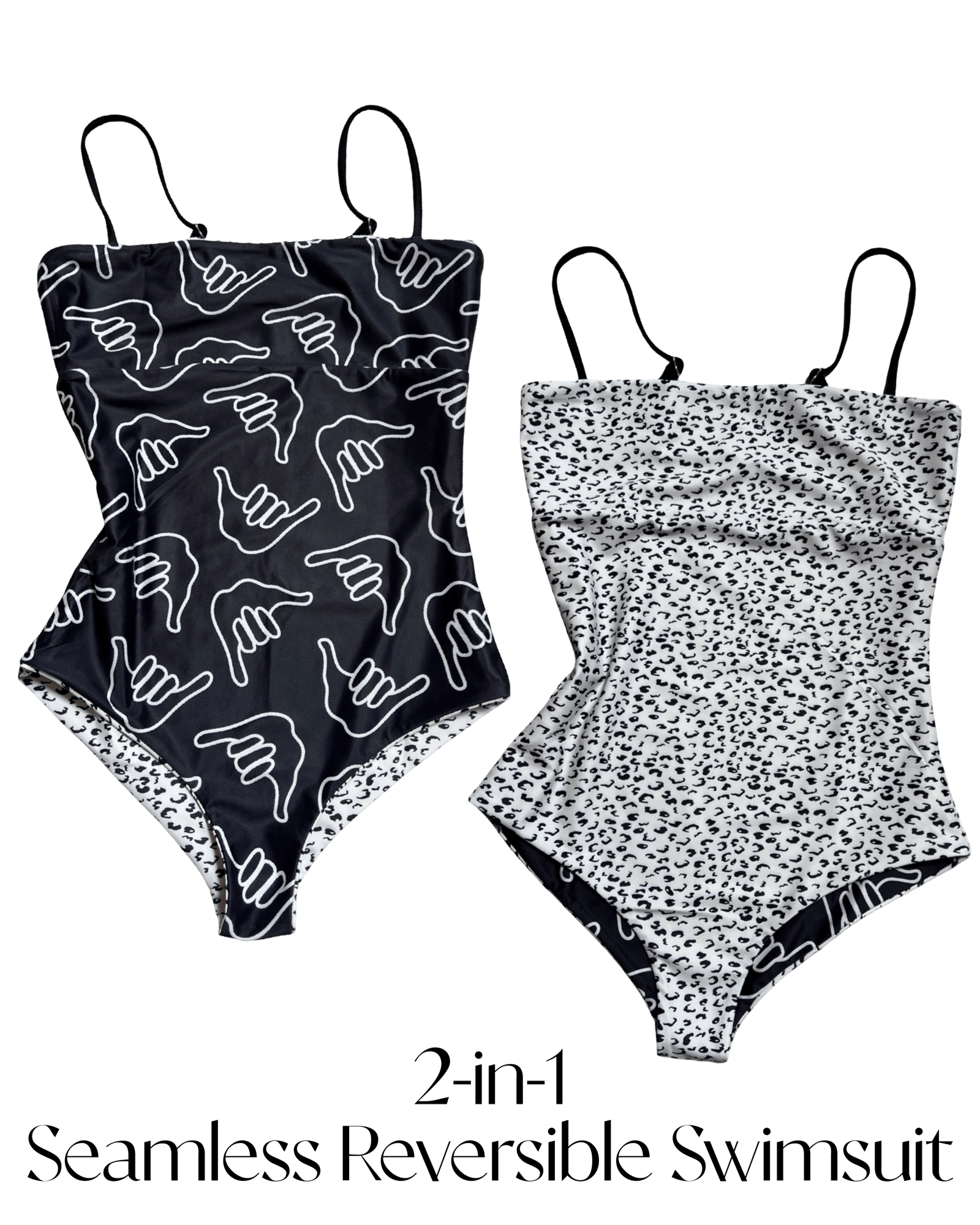 Women's Strappy in Black Shaka (Reversible Animal Print)