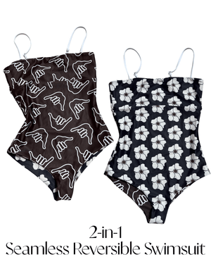 Women's Strappy in Chocolate Shaka (Reversible Ilima Flower)