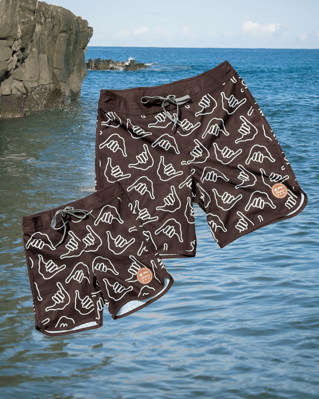 Kid’s Retro Boardshorts in Chocolate Shaka