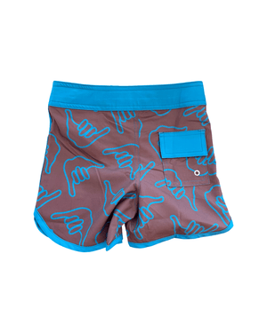 Kid’s Retro Boardshorts in Dusty Mauve Shaka