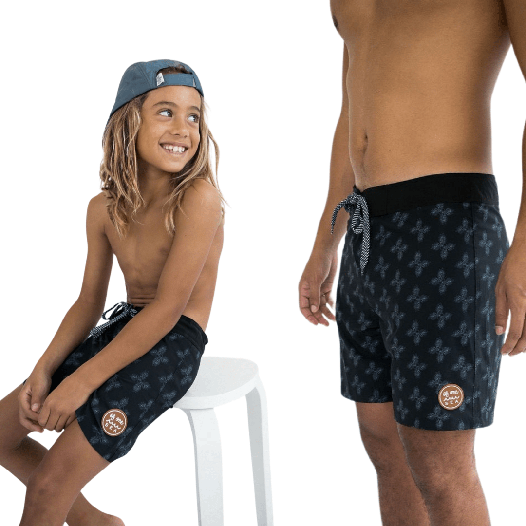 Daddy and Me Black Breadfruit Boardshort Bundle 50% Off