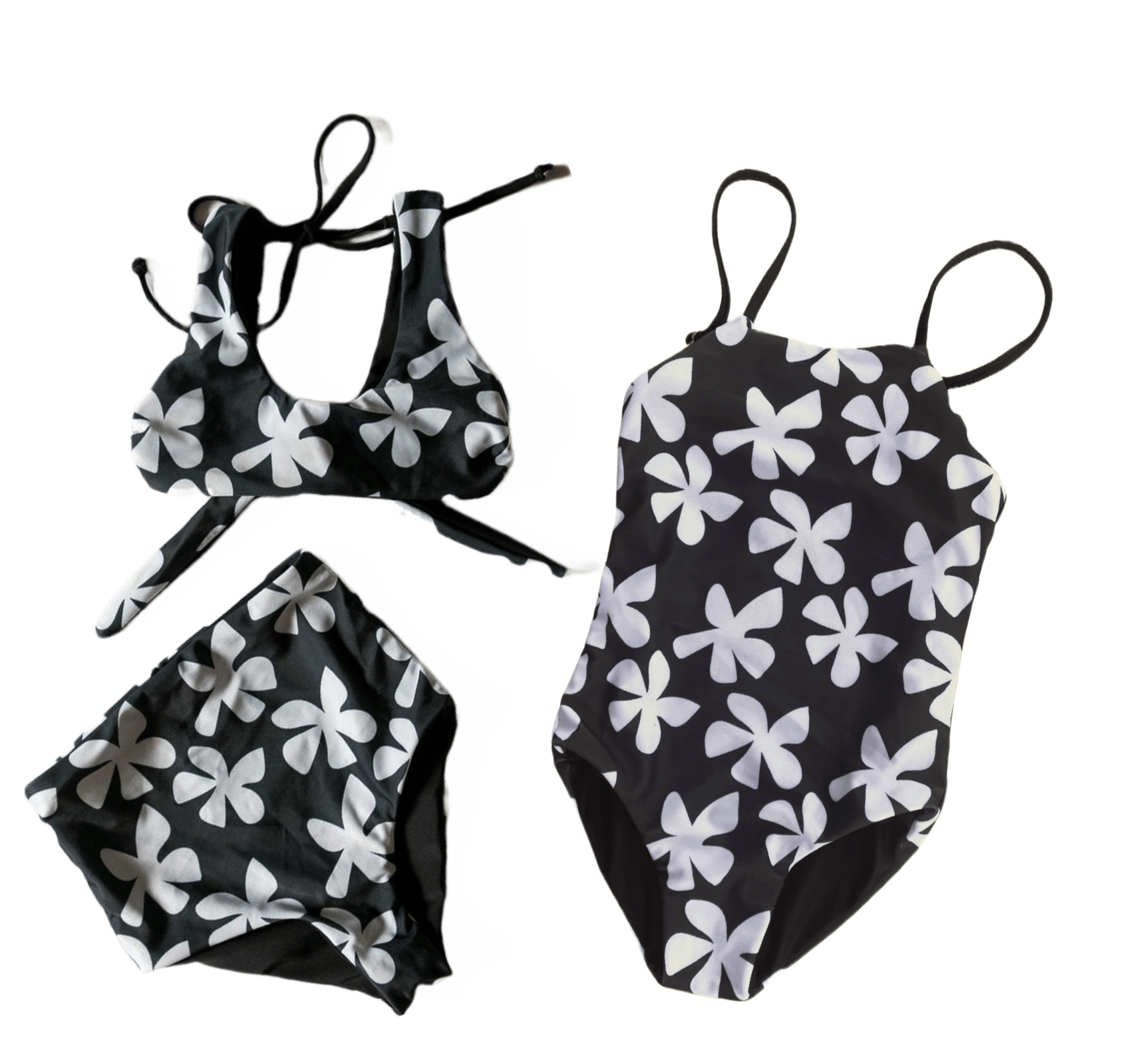 Girl's Black Plumeria Bundle 50% Off