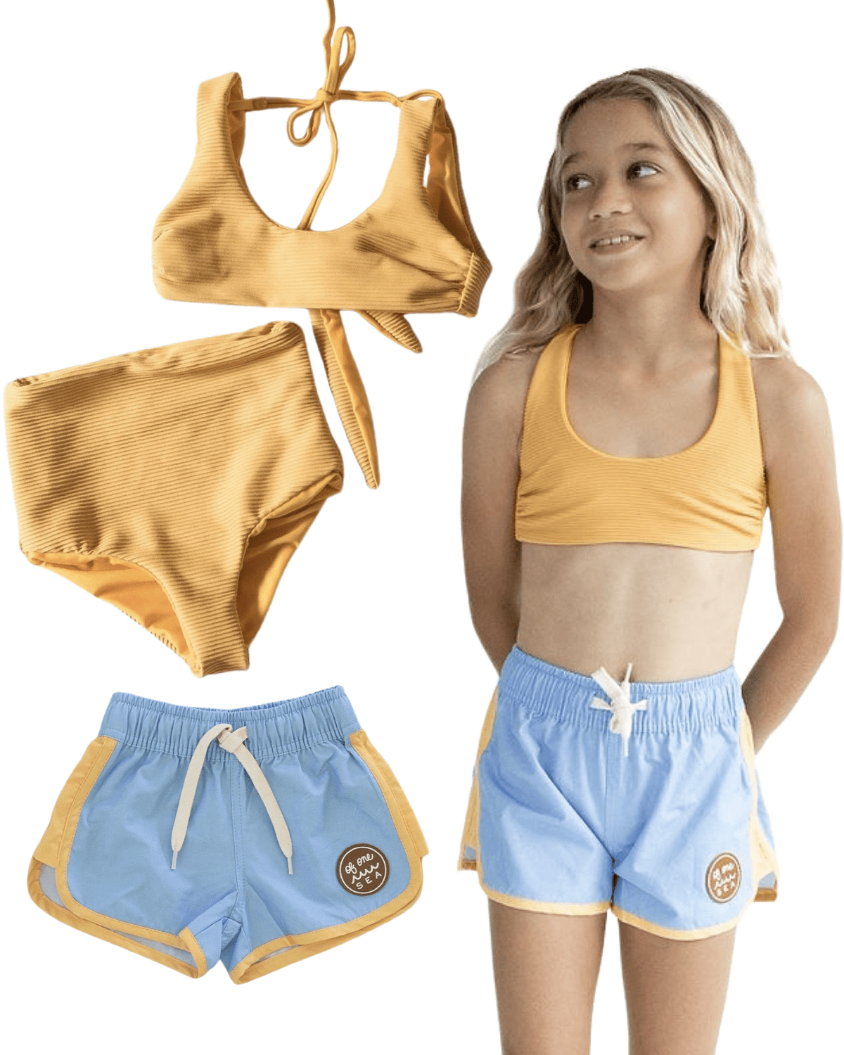 Girl's Colorblock Swim Set 50% Off