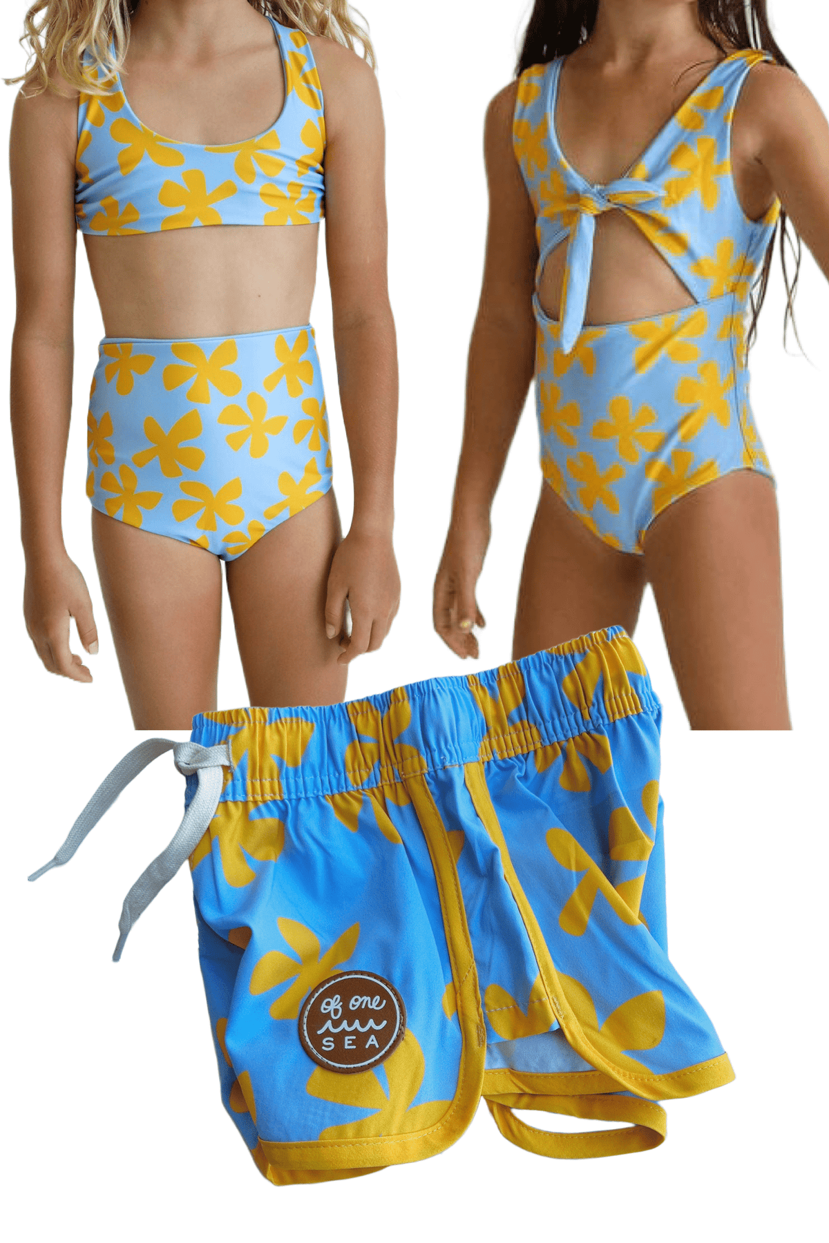 Girl's Light Blue Plumeria Bundle 50% off