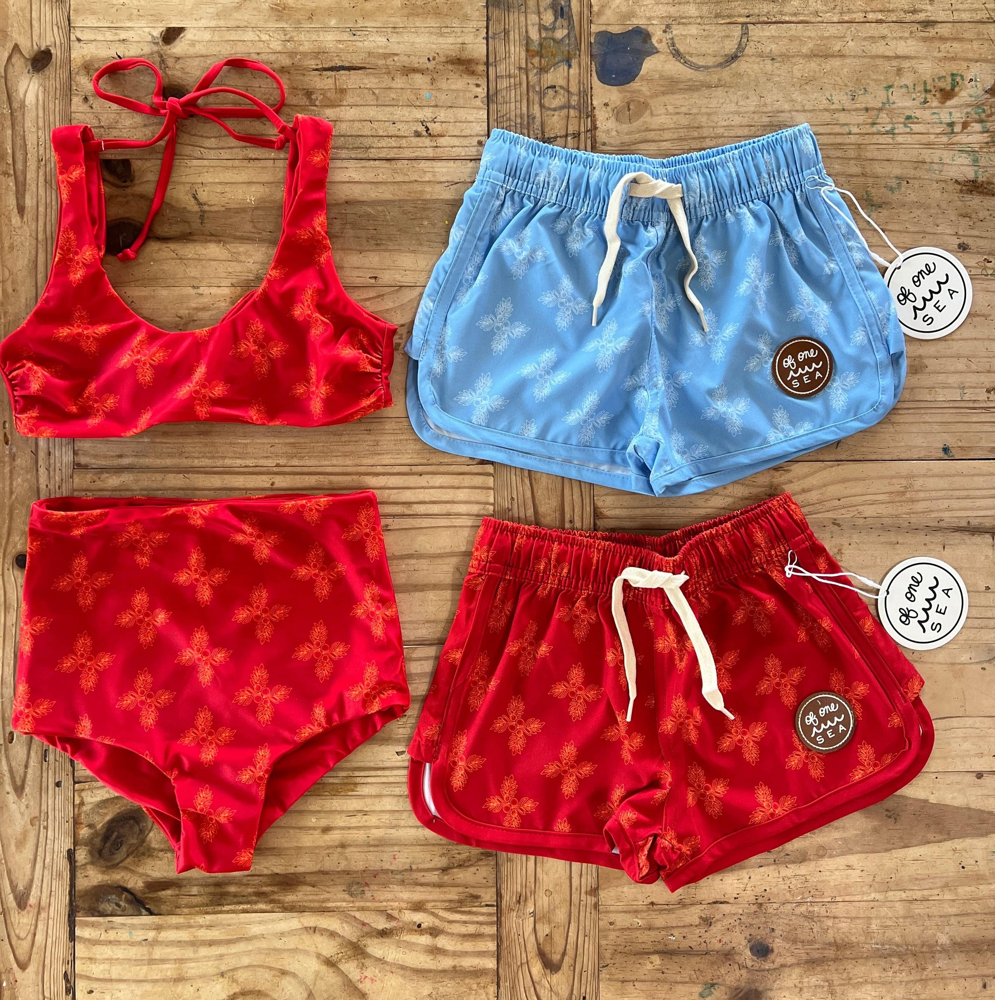 Girl's Red Breadfruit Bikini and Watershort Bundle 50% Off