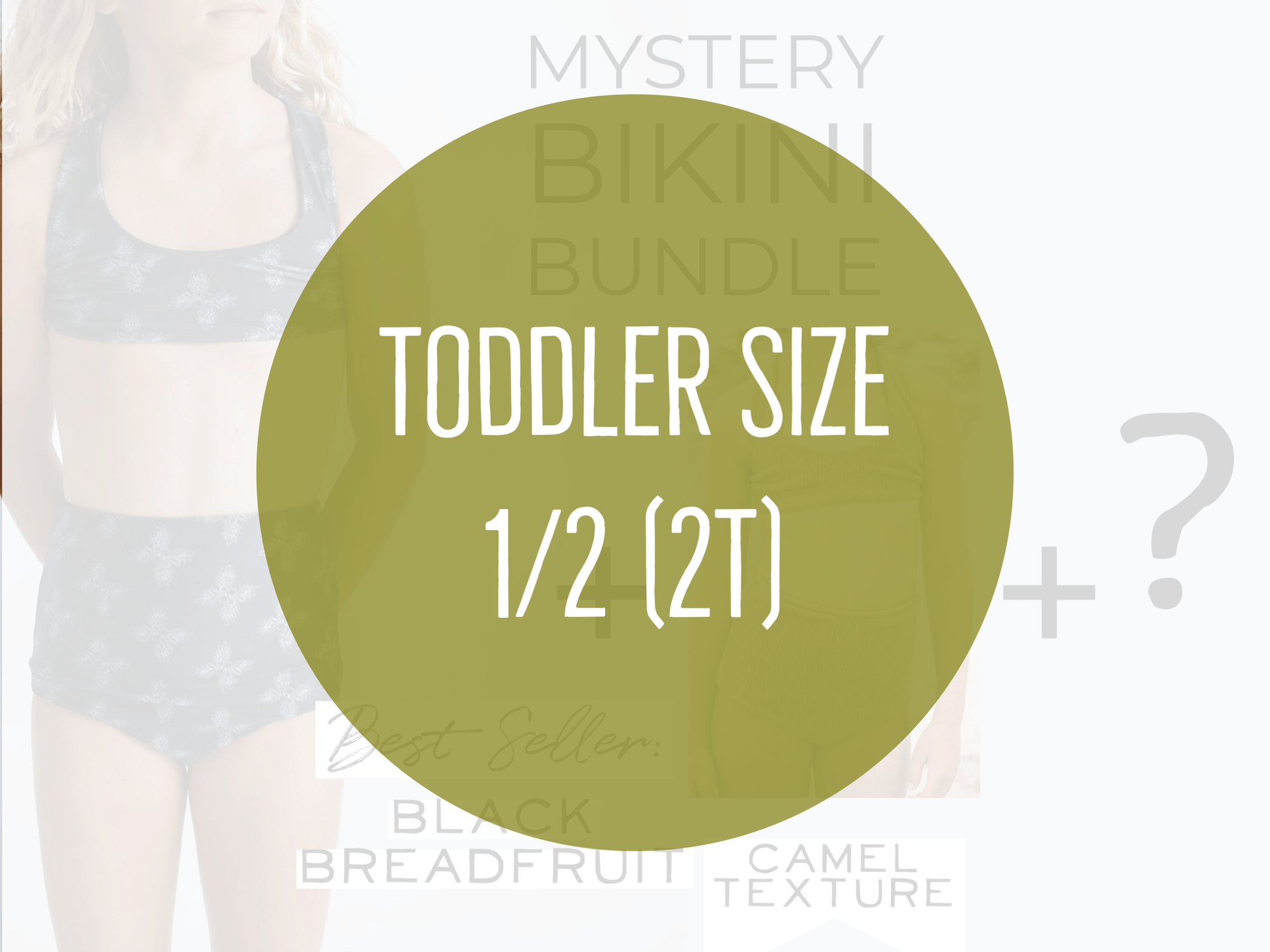 Size 1/2 (2T) Girl's Mystery Bundle- Best Seller Bikini in Black Breadfruit