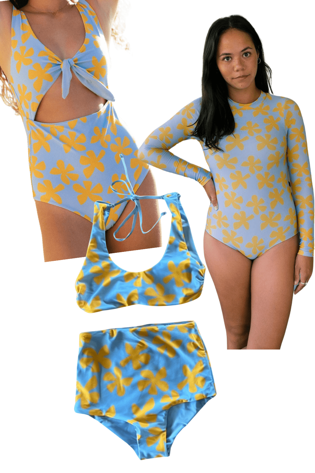 Women's Light Blue Plumeria Bundle Over 50% off