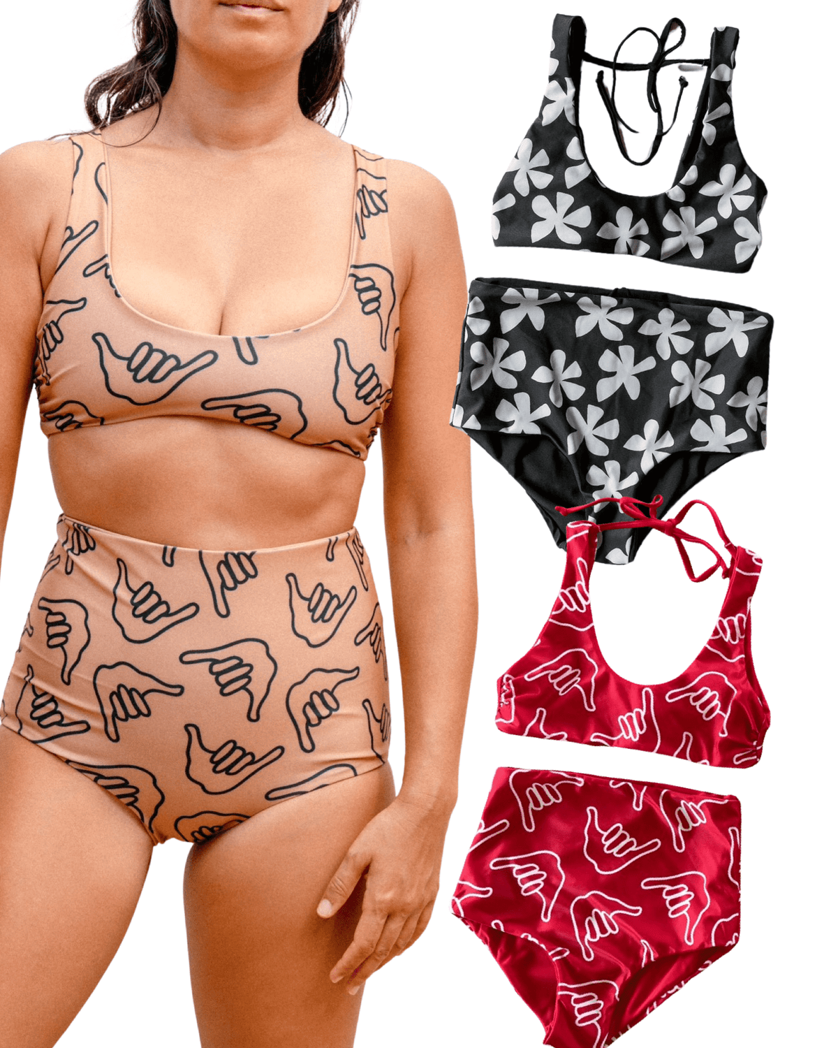 Women's Tan Shaka Bikini Bundle Over 60% off