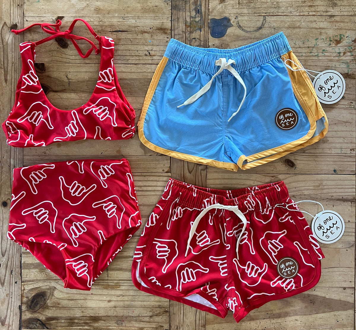 Girl's Red Shaka Bikini and Watershort Bundle 50% Off