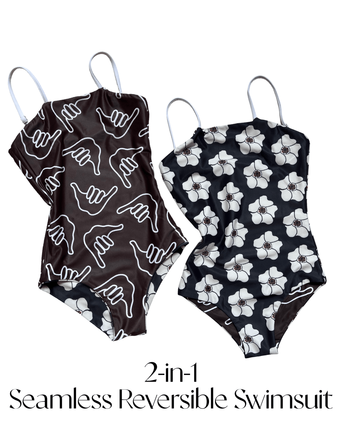 Girl's Strappy in Chocolate Shaka (Reversible Ilima Flower)