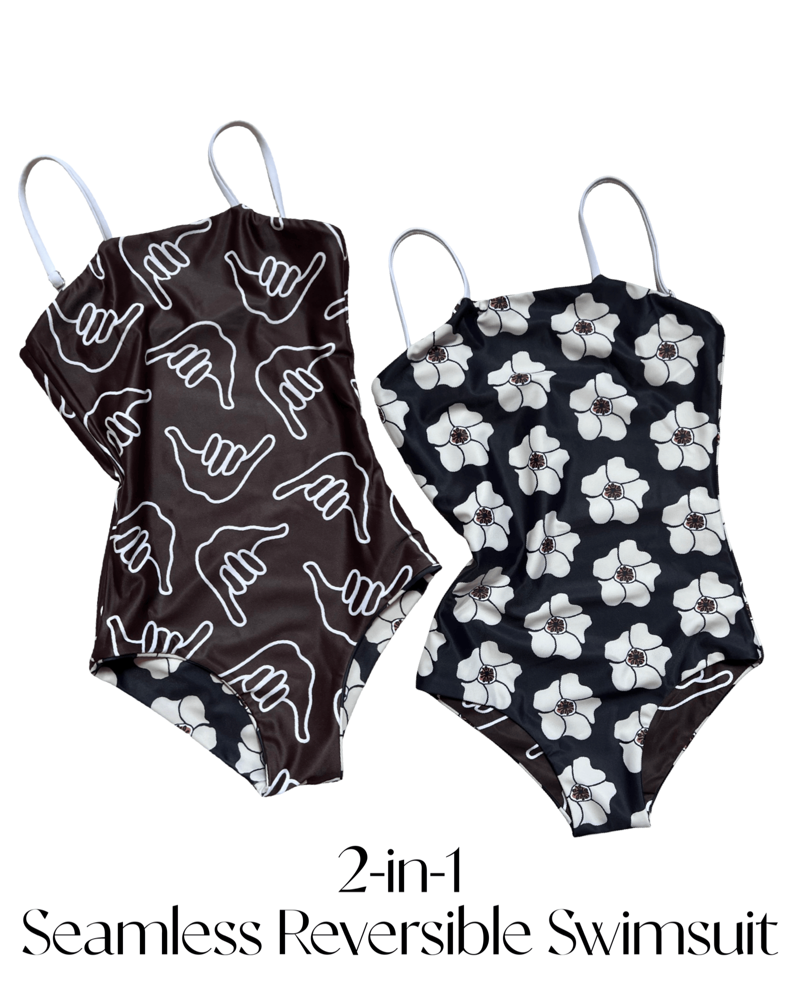 Girl's Strappy in Chocolate Shaka (Reversible Ilima Flower)