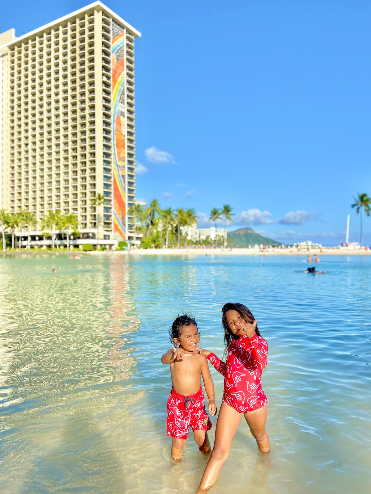 Girl's Long Sleeve Zip Up in Red Shaka